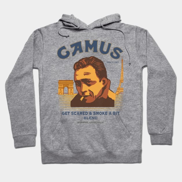 Albert Camus Smoke a Bit Blend Hoodie by darklordpug